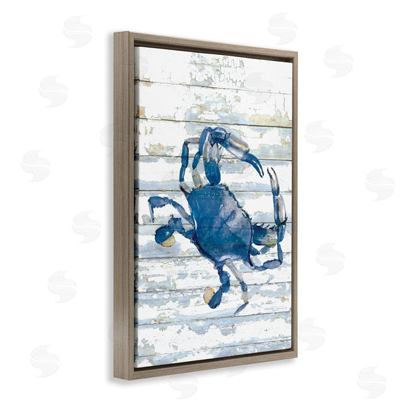 Stupell Industries Jessie Perry | Distressed Blue Ocean Crab