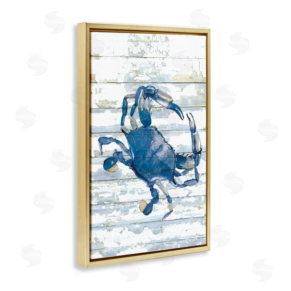 Stupell Industries Jessie Perry | Distressed Blue Ocean Crab