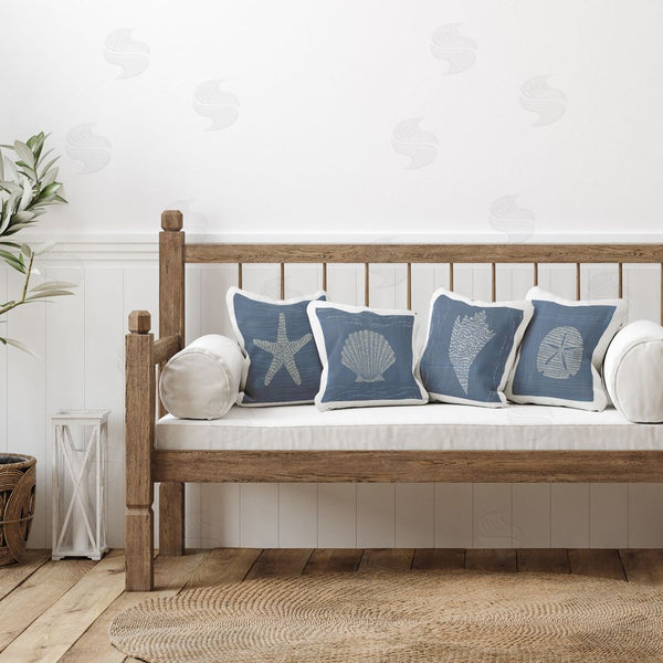 Stupell Industries Jetty Home LLC | Blue Wave Pattern Shells Printed Throw Pillow Set