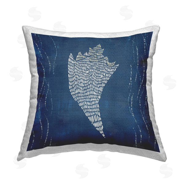 Stupell Industries Jetty Home LLC | Conch Shell On Blue Printed Throw Pillow