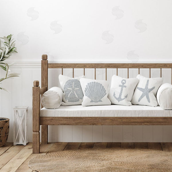 Stupell Industries Jetty Home LLC | Marine Shells On White Printed Throw Pillow Set