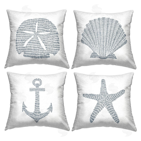 Stupell Industries Jetty Home LLC | Marine Shells On White Printed Throw Pillow Set