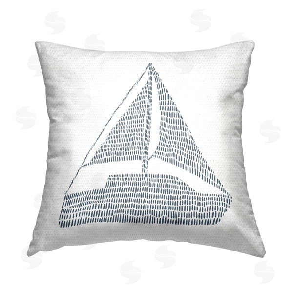 Stupell Industries Jetty Home LLC | Minimal Boat On White Printed Throw Pillow