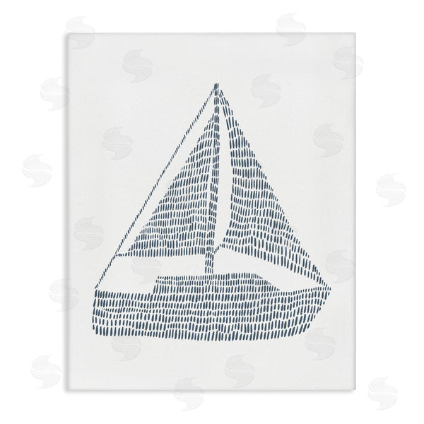 stupell industries Jetty Home LLC | Minimal Boat on White