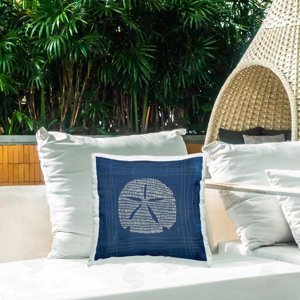Stupell Industries Jetty Home LLC | Sand Dollar On Blue Printed Throw Pillow