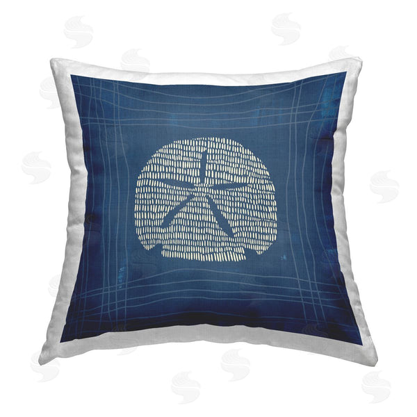 stupell industries Jetty Home LLC | Sand Dollar on Blue Printed Throw Pillow