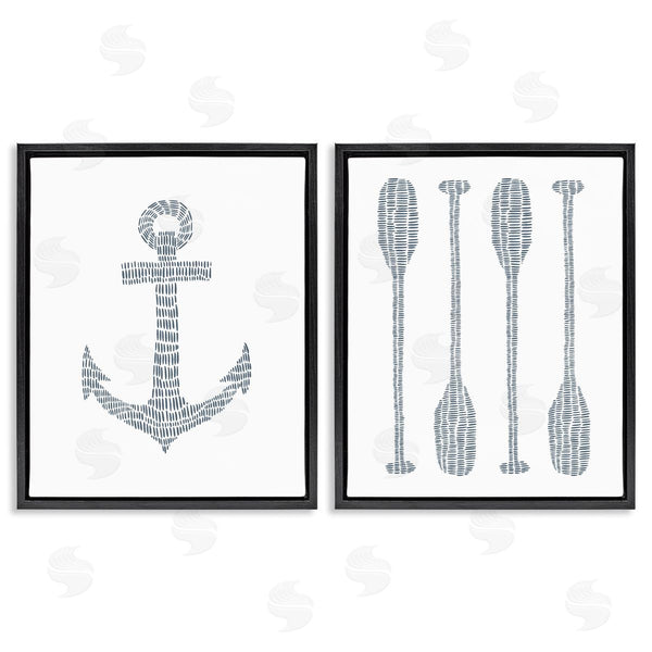Stupell Industries Jetty Home LLC | Simple Lines Nautical Anchor Oars Wall Art