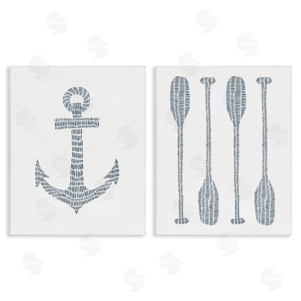 stupell industries Jetty Home LLC | Simple Lines Nautical Anchor Oars Wall Art