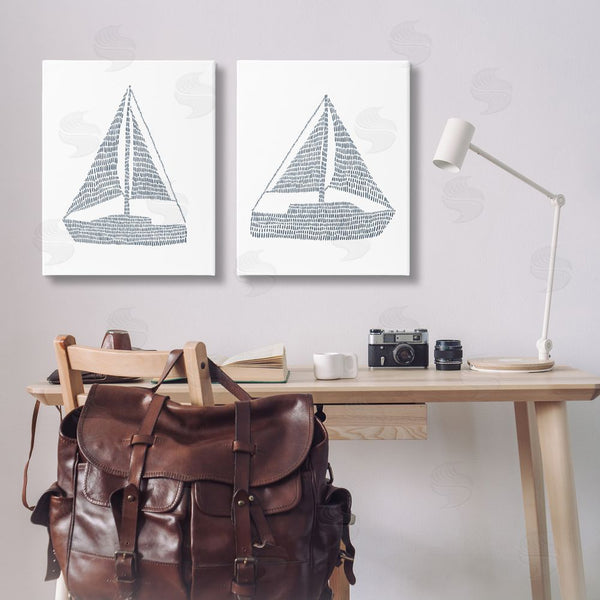 Stupell Industries Jetty Home LLC | Simple Lines Nautical Sailboats Wall Art