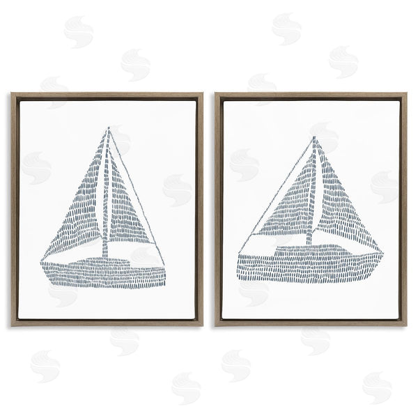 Stupell Industries Jetty Home LLC | Simple Lines Nautical Sailboats Wall Art