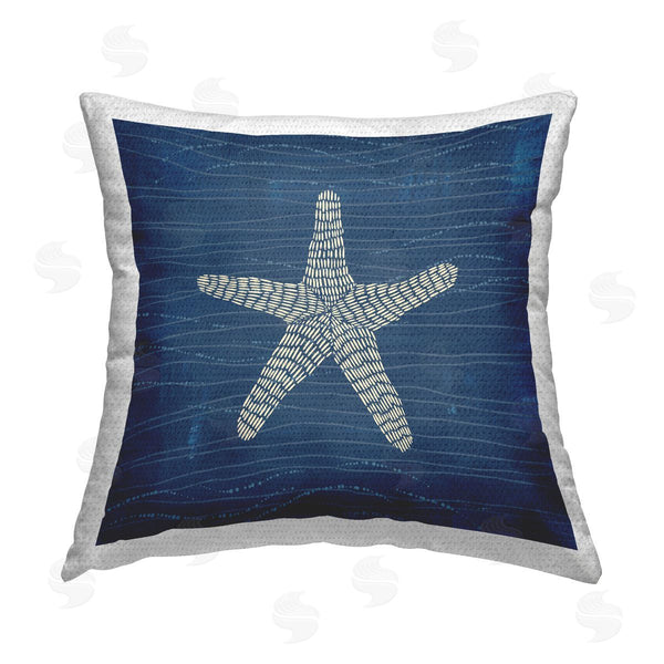 Stupell Industries Jetty Home LLC | Starfish On Blue Printed Throw Pillow