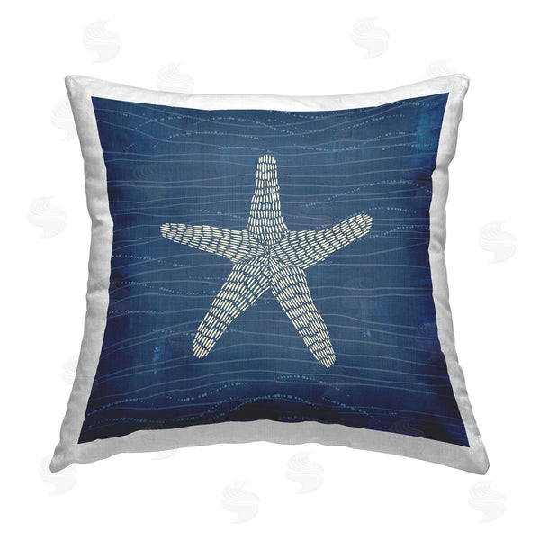 stupell industries Jetty Home LLC | Starfish on Blue Printed Throw Pillow