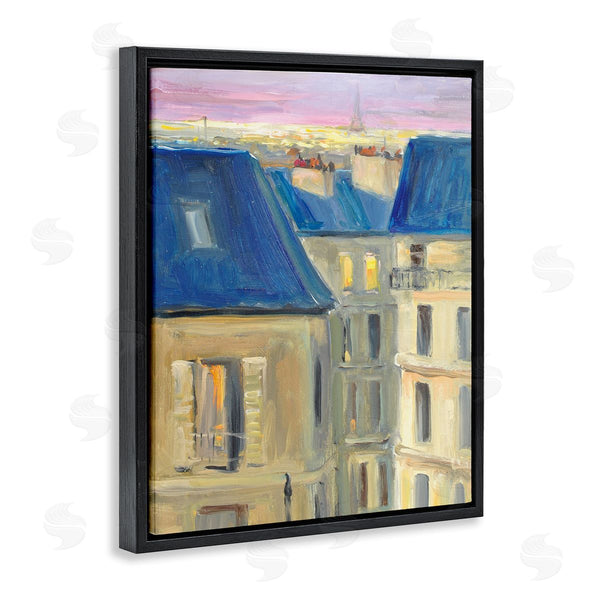 Stupell Industries JG Studios | Cozy Urban City Neighborhood Pink Sunset Sky Wall Art