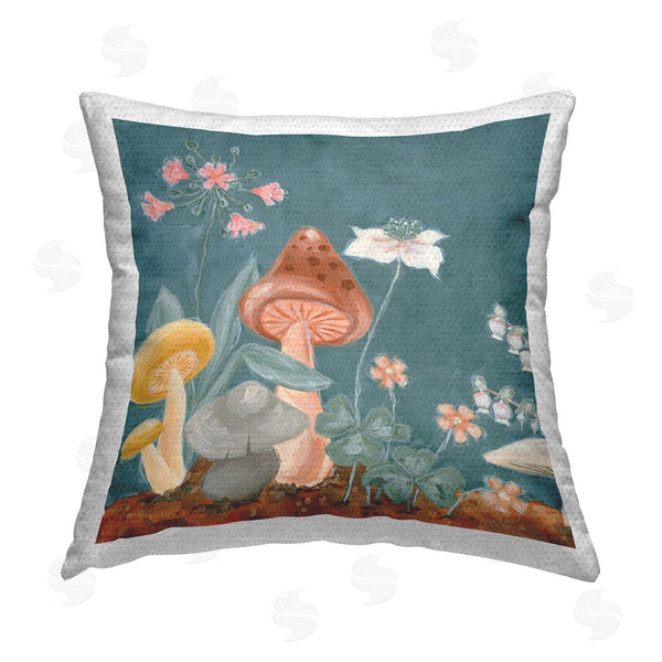 Stupell Industries JG Studios | Forest Floor Mushrooms Printed Throw Pillow
