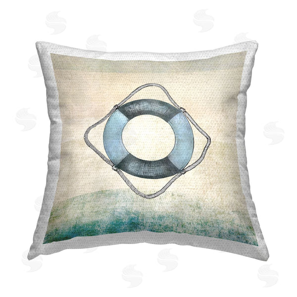 Stupell Industries JG Studios | Rustic Maritime Life Ring Printed Throw Pillow