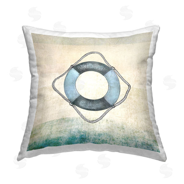 stupell industries JG Studios | Rustic Maritime Life Ring Printed Throw Pillow