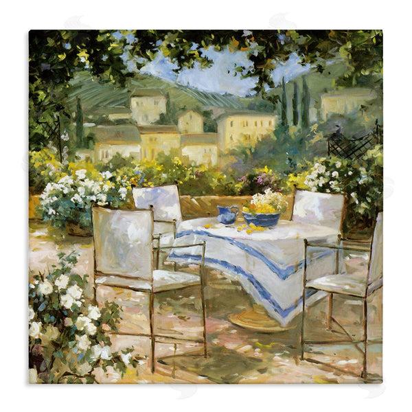 stupell industries JG Studios | Tuscan Terrace Vineyard French Picnic Courtyard Villa Scenery Wall Art