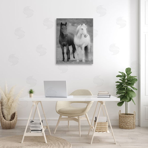 Stupell Industries JG Studios | White & Black Horses Wall Art