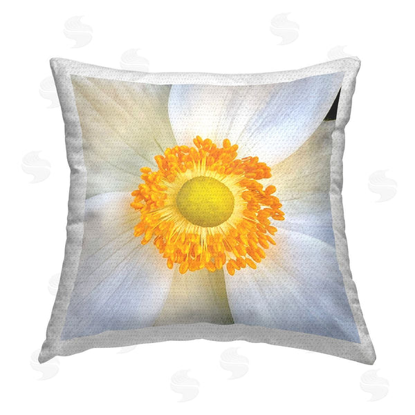 Stupell Industries JG Studios | White Close Up Bloom Printed Throw Pillow