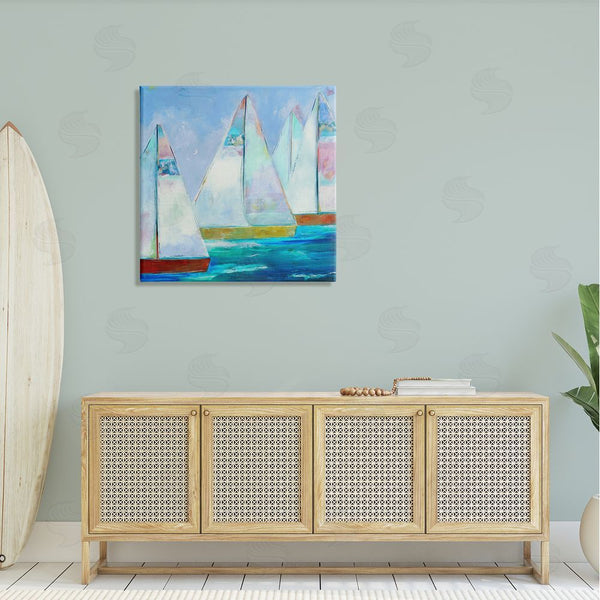 Stupell Industries Jill Martin | Bold Sailing Boats Drifting Ocean Water Waves Wall Art