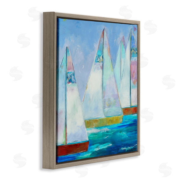 Stupell Industries Jill Martin | Bold Sailing Boats Drifting Ocean Water Waves Wall Art