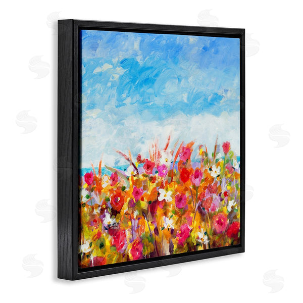 Stupell Industries Jill Martin | Bold Summer Blooming Flower Field Under Cloudy Sky Wall Art