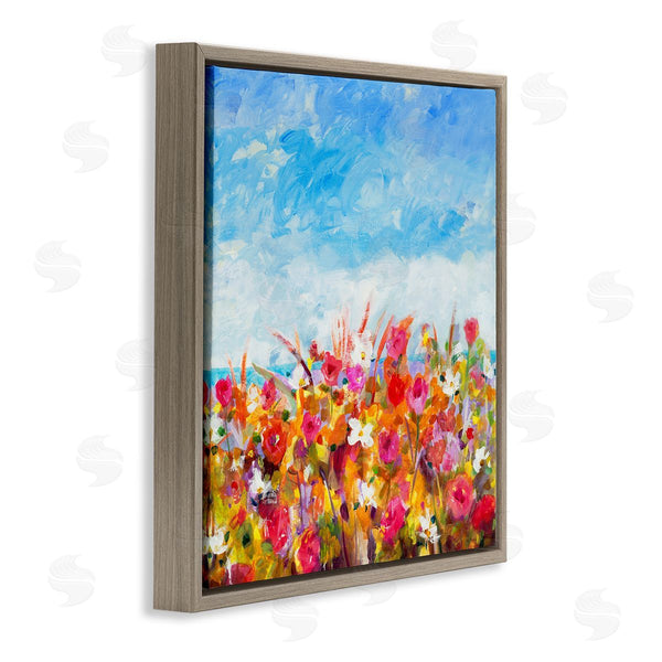 Stupell Industries Jill Martin | Bold Summer Blooming Flower Field Under Cloudy Sky Wall Art