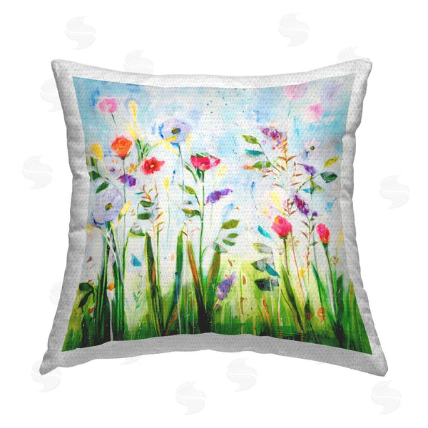 Stupell Industries Jill Martin | Modern Spring Flower Meadow Printed Throw Pillow