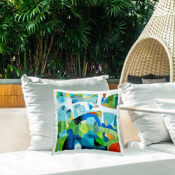 Stupell Industries Jill Martin | Restless Bright Shapes Printed Throw Pillow