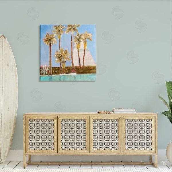 Stupell Industries Jill Martin | Tall Palm Trees Summer Nautical Sailboat Landscape Wall Art