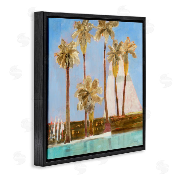 Stupell Industries Jill Martin | Tall Palm Trees Summer Nautical Sailboat Landscape Wall Art