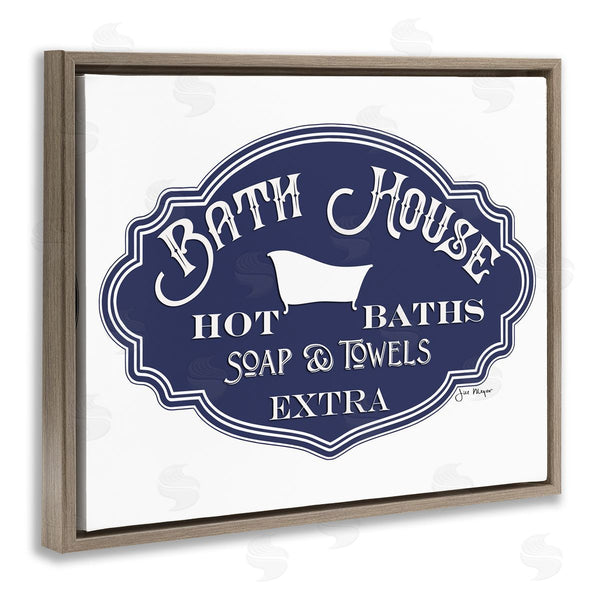 Stupell Industries Jill Meyer | Vintage Bath House Sign Blue