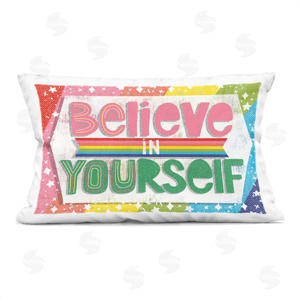 stupell industries Jilly Jack Designs | Believe In Yourself Rainbow Printed Throw Pillow