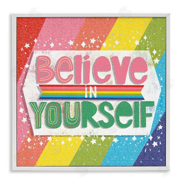 stupell industries Jilly Jack Designs | Believe In Yourself Rainbow