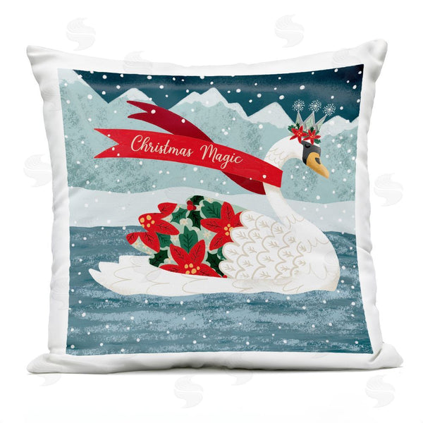 Stupell Industries Jilly Jack Designs | Christmas Magic Enchanted Swan Printed Throw Pillow