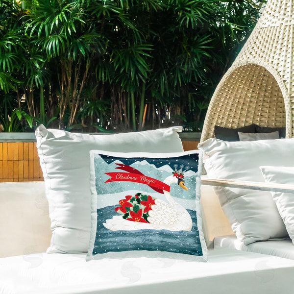 Stupell Industries Jilly Jack Designs | Christmas Magic Enchanted Swan Printed Throw Pillow