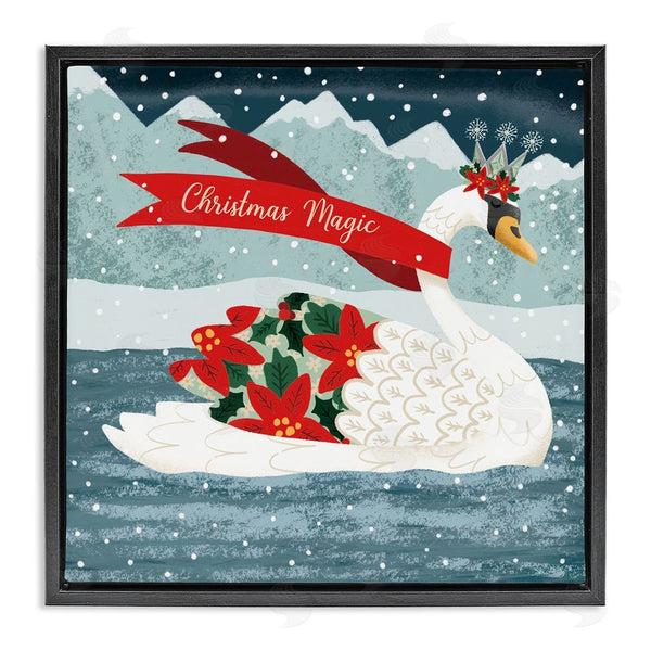 stupell industries Jilly Jack Designs | Christmas Magic Enchanted Swan
