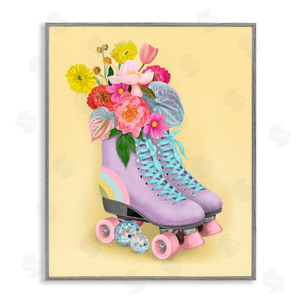stupell industries Jilly Jack Designs | Disco Roller Skate Flowers