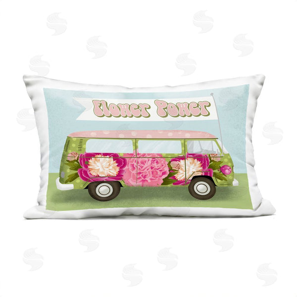 Stupell Industries Jilly Jack Designs | Flower Power Peony Bus Printed Throw Pillow