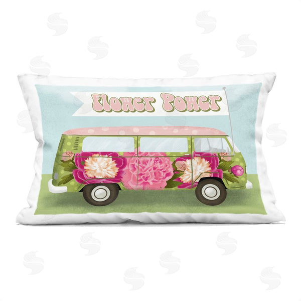stupell industries Jilly Jack Designs | Flower Power Peony Bus Printed Throw Pillow