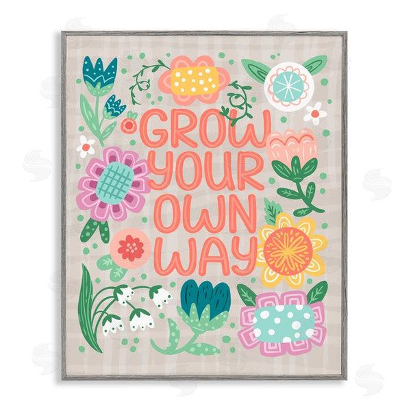 stupell industries Jilly Jack Designs | Grow Own Way Spring Plaid