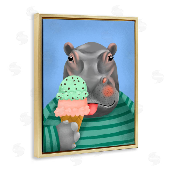 Stupell Industries Jilly Jack Designs | Hippo And Ice Cream Cone