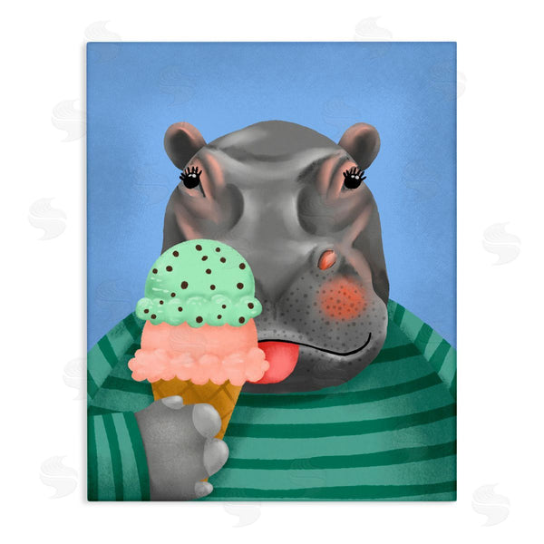 stupell industries Jilly Jack Designs | Hippo And Ice Cream Cone