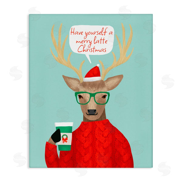 stupell industries Jilly Jack Designs | Hipster Deer Merry Latte
