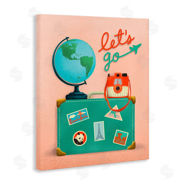 Stupell Industries Jilly Jack Designs | Let's Go Travel Suitcase