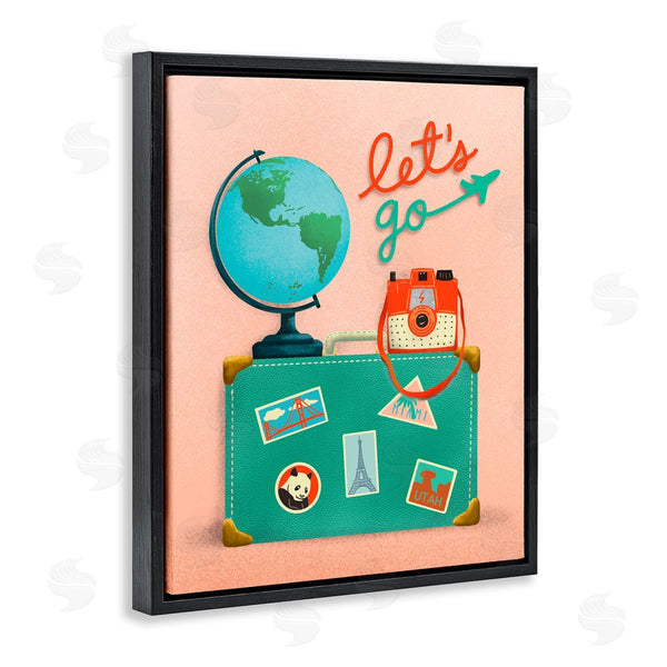 Stupell Industries Jilly Jack Designs | Let's Go Travel Suitcase