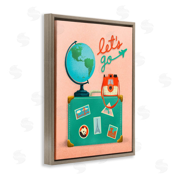 Stupell Industries Jilly Jack Designs | Let's Go Travel Suitcase