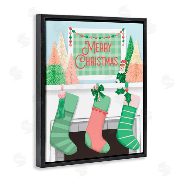 Stupell Industries Jilly Jack Designs | Merry Christmas Green Stockings