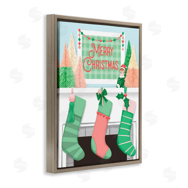 Stupell Industries Jilly Jack Designs | Merry Christmas Green Stockings