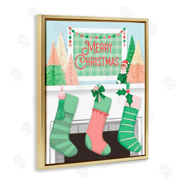 Stupell Industries Jilly Jack Designs | Merry Christmas Green Stockings